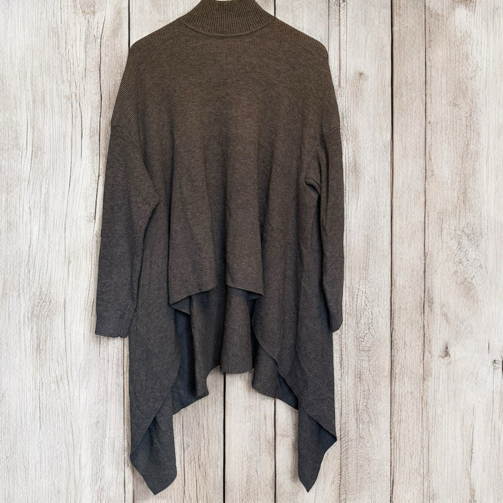 Patrizia Luca Asymmetric Turtleneck Sweater Charcoal One Size